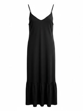 Black Slip Maxi Dress with Ruffle Hem
